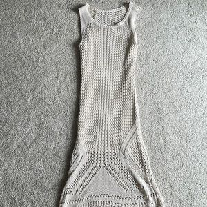 JFW cream colored crocheted dress size large fits like a medium